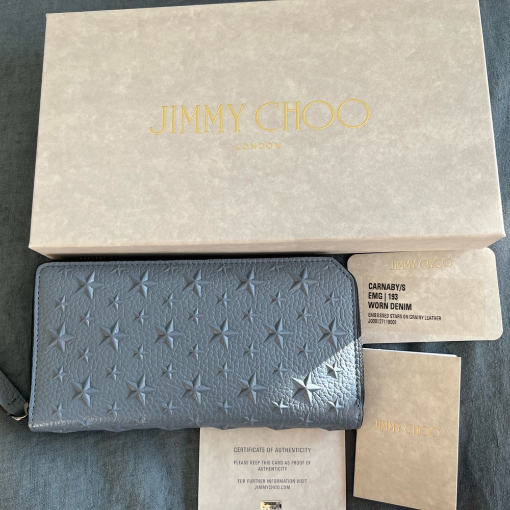 Authentic Jimmy Choo Carnaby Embossed Stars Wallet